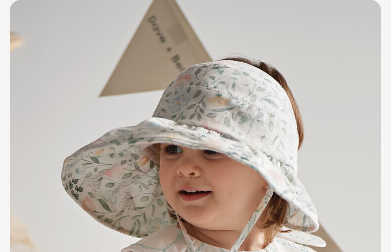 DAVE & BELLA Children's Hat, Summer Girls' Outdoor Printed Bucket Hat, Stylish Sun Visor for Baby Girls 12