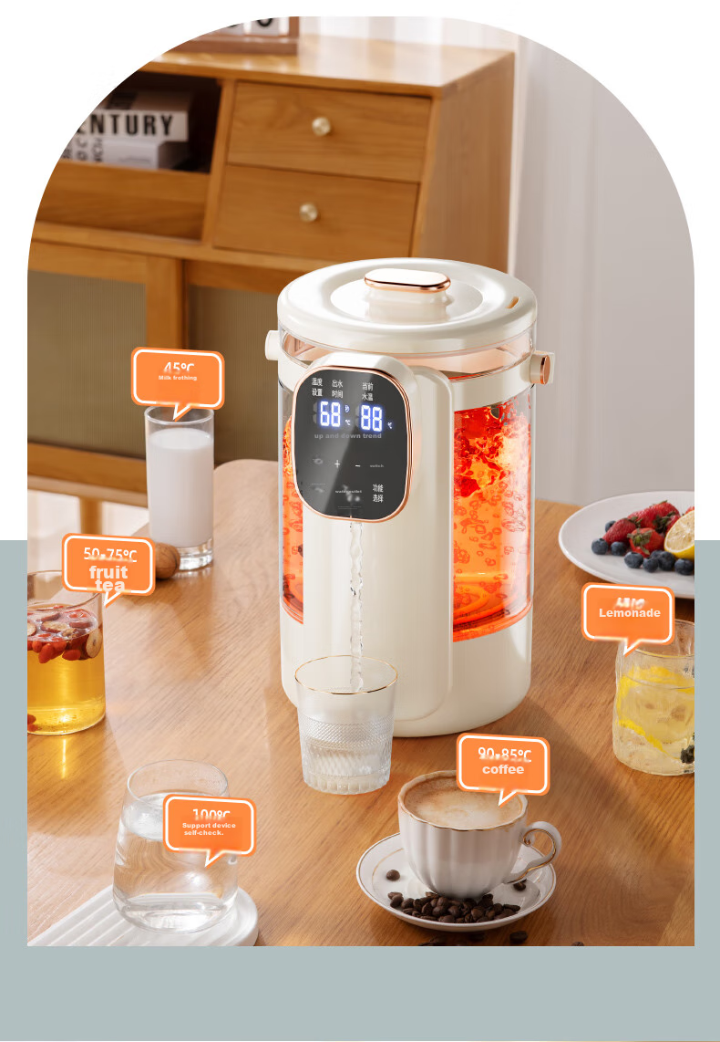 CHIGO Electric Thermos Water Boiler Multi-Temperature Household Desktop Small Drinking Water Heater 3L Large Capacity Glass Kettle RC-K30A 24