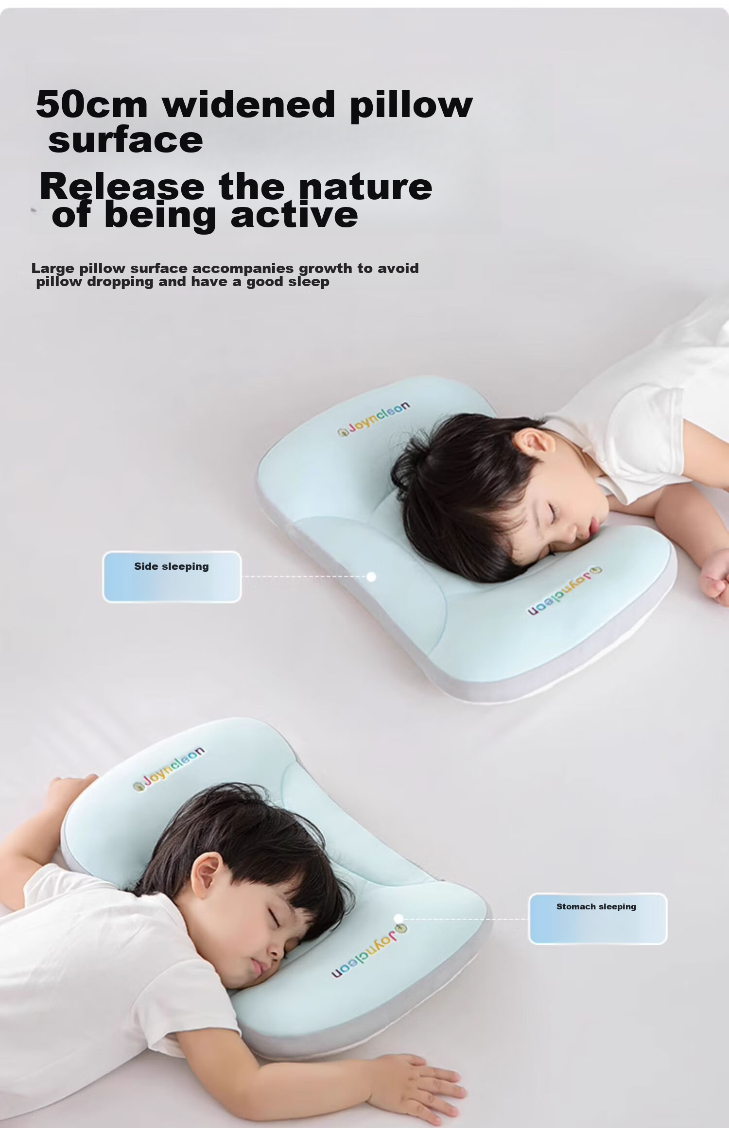 JOYNCLEON Baby Pillow Zoned Neck Support Pillow for Children 6 Months+ 1-3 Years Green jzt198355 30