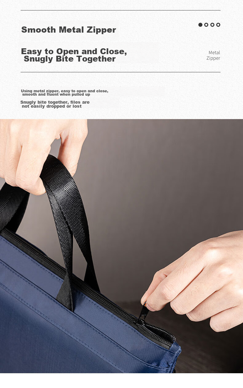 Deli Double-Layer Business Bag/document Bag/briefcase/zipper Pouch, Handbag for Men And Women, Business Meeting Bag, Portable Document Storage Bag, P05840A Black 8
