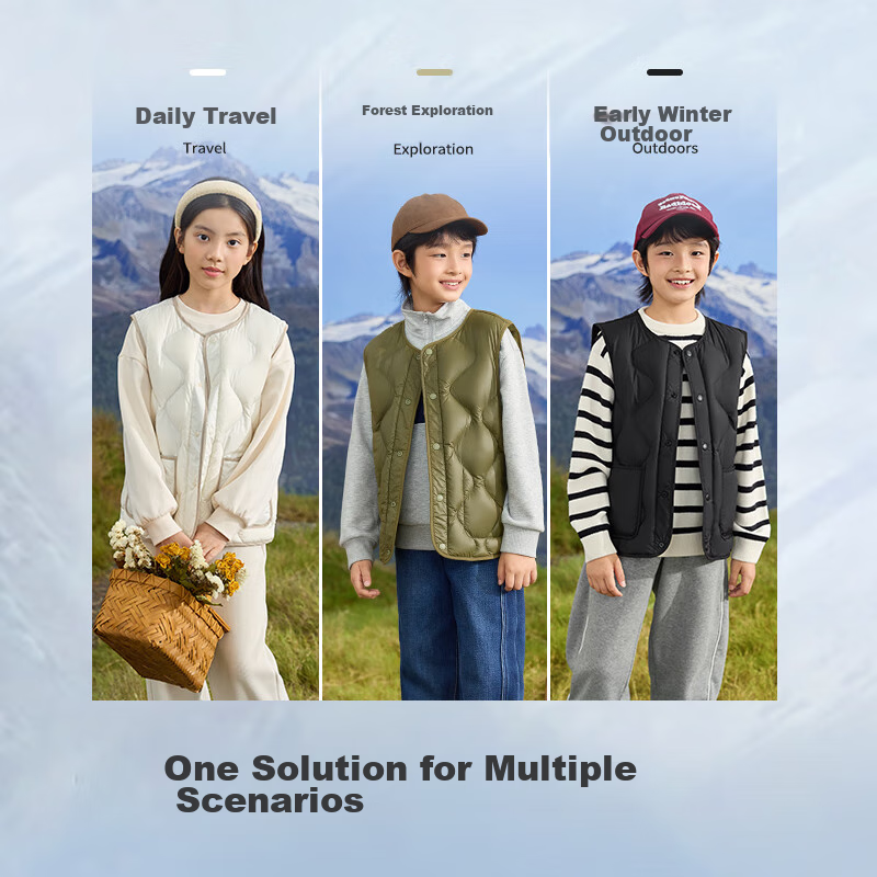 BALABALA Children's Clothing, Kids' Vest, Lightweight Jacket for Girls And Boys, Outerwear, Children's Autumn And Winter Wear, Warm, 209425101206