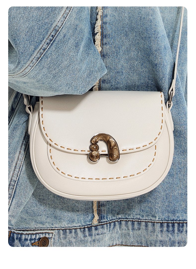 AMAZING SONG Women's Chestnut Leather Crossbody Bag, Niche Fashion Simple Versatile High-End Commuter Shoulder Bag Gift 6