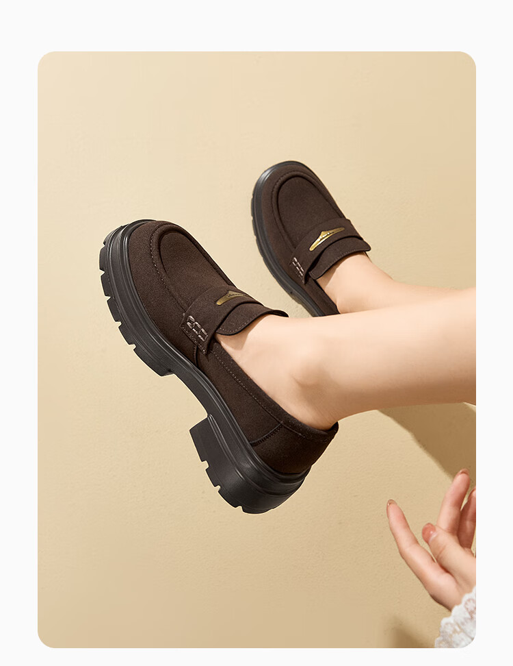 Dusto Thick-Soled Loafers for Women, 2026 New Spring Collection, British Style Versatile Black Leather Shoes, Commuter Flats 8