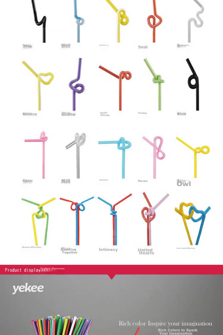 Yekee Disposable Multi-Functional Straws, Hygienic Art Straws, 50-Pack Y-9913 2