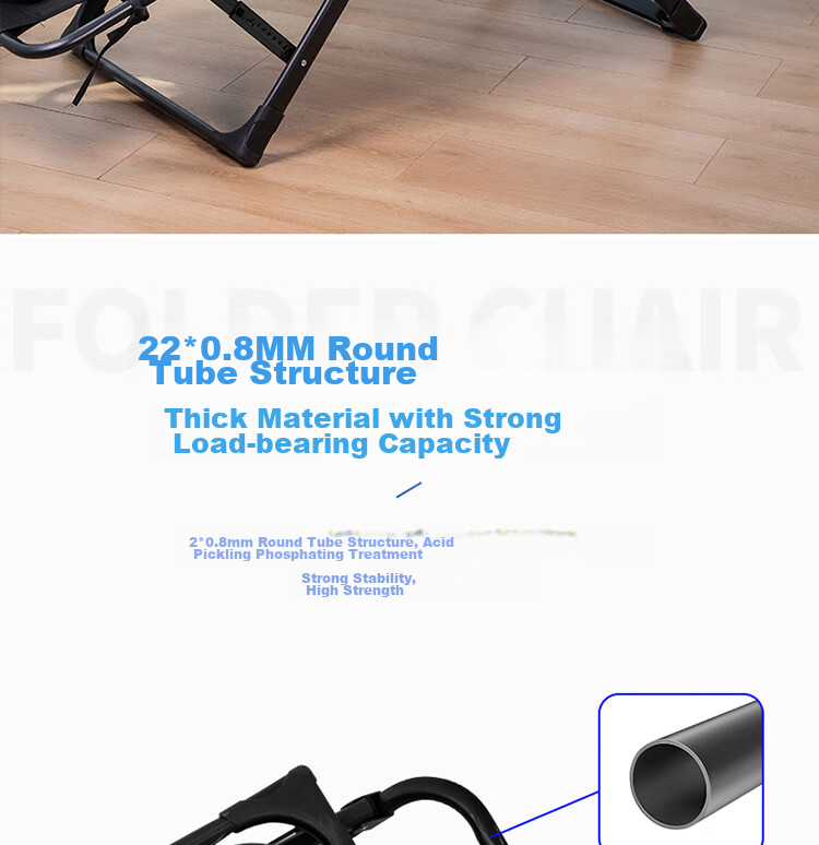 Deli Folding Nap Chair for Office, Foldable Bed Companion Seat, Outdoor Chair, 87141 Black 8