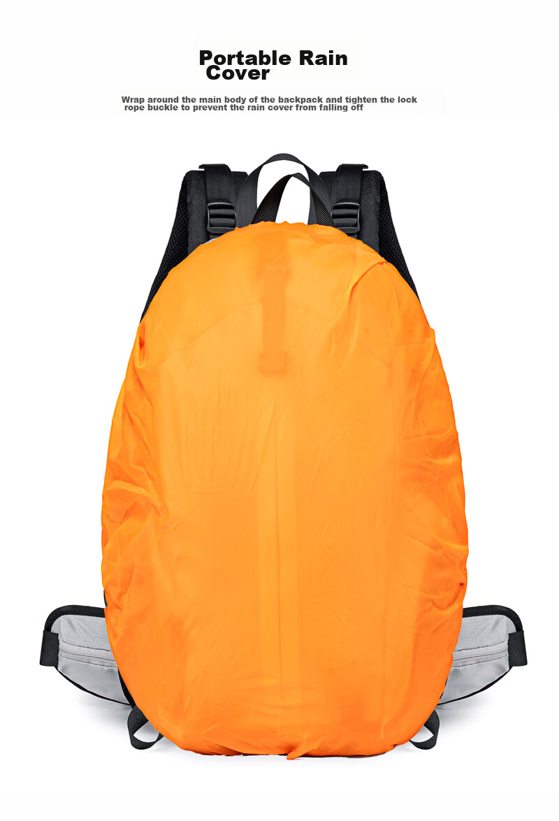 WEWOO Outdoor Hiking Backpack, Lightweight Rucksack, Professional New Model, Large Capacity, Travel Sports Waterproof Nylon, White 17