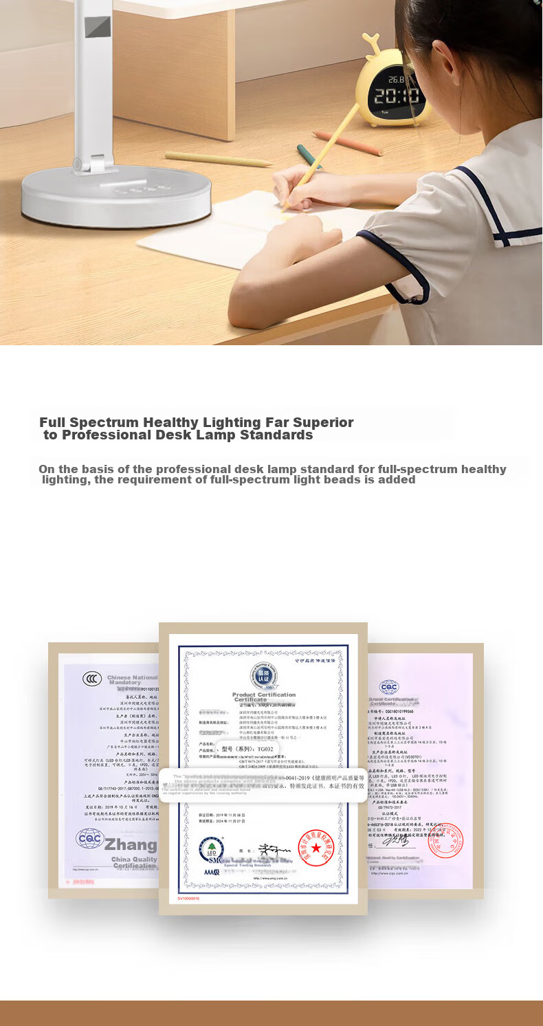 Jingqian Desk Lamp, Eye Protection Light for Students And Children, Full Spectrum Lamp, Specialized for Study, Reading Light, Dormitory Bedroom Bedside Lamp 7