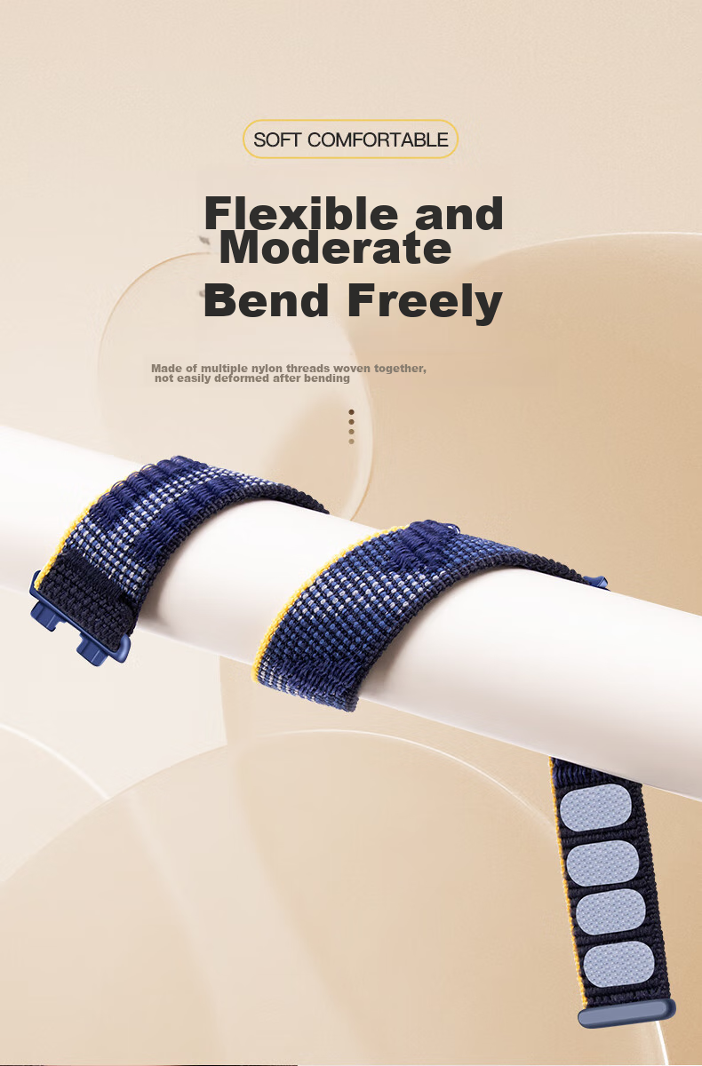 BHO Compatible Nylon Loop Strap for Huawei Band 10, Huawei Band 9 Standard Version NFC Version Universal Fit for Huawei Band 8 Smartwatch Strap 5