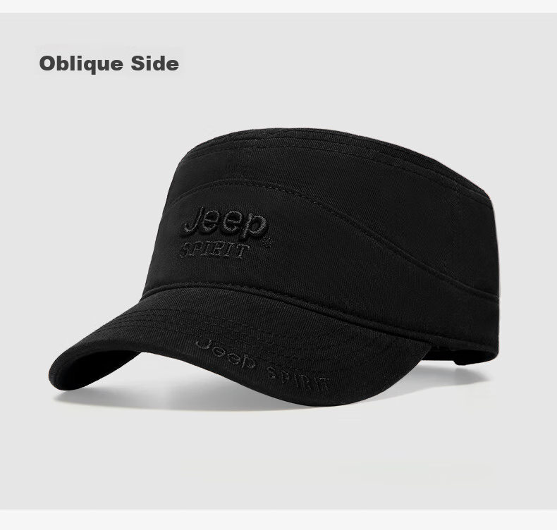 JEEP Men's Flat-Top Cap, All-Season Style, Baseball Cap for Middle-Aged And Elderly, Outdoor Casual Versatile Cap A0293 13