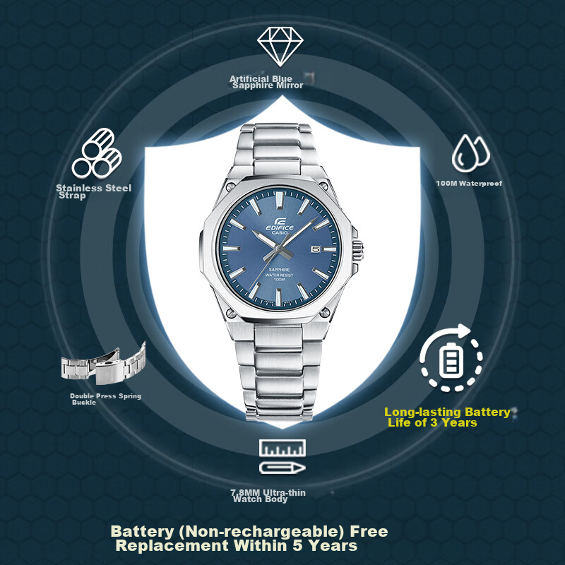 Casio EDIFICE Men's Watch, Stylish Casual Quartz Watch, Japanese And Korean Style, Gift for Boyfriend, EFR-S108D