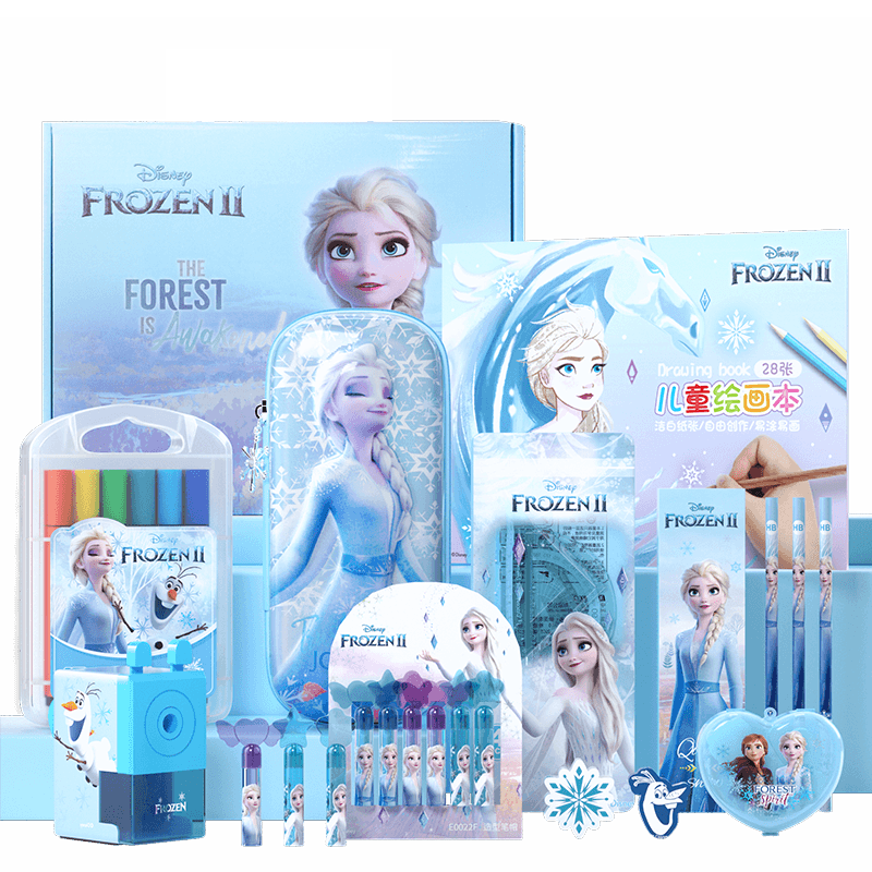 Disney Graduation Gift Stationery Set, Elsa Princess Drawing Supplies Gift Box, Girls' Gift, School Supplies Set, Back-To Stationery Gift Pack, Elsa Kindergarten Graduation Gift