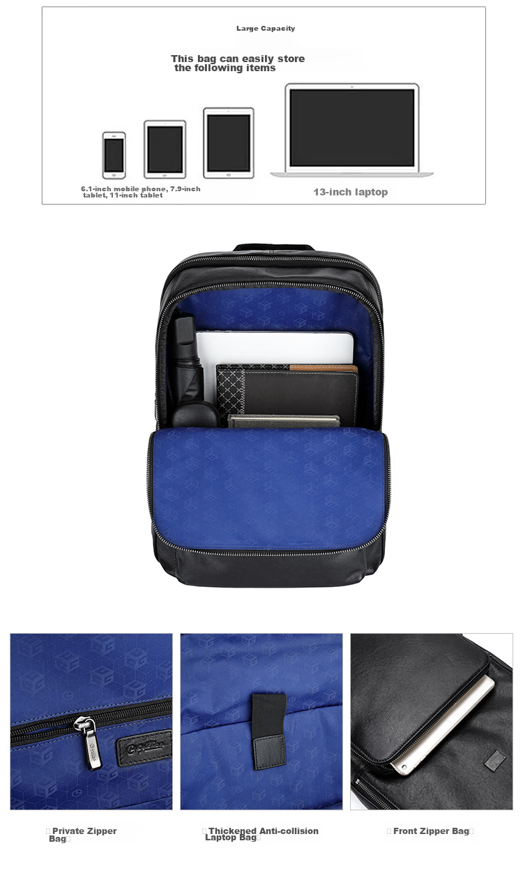 Goldlion Backpack, Outdoor Travel Bag for Men, Large Capacity Laptop Bag, Men's Bag, Schoolbag, Birthday Gift 12