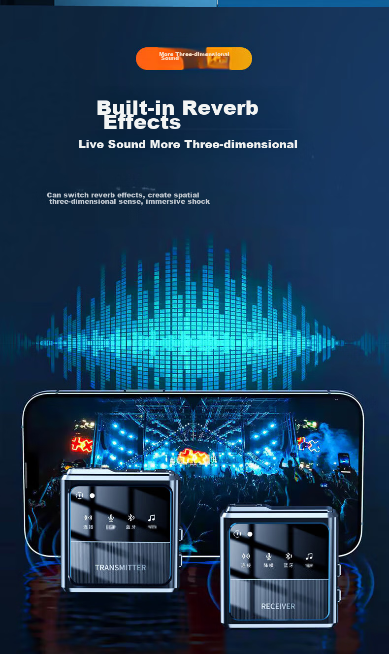YOUFES M30 Wireless Lavalier Microphone, Mobile Phone Live Streaming Sound Card Receiver, Bluetooth Lapel Mic, Noise Reduction Recording Microphone, Outdoor Host Douyin Speaker, Short Video Vlog Sound Pickup Mic 11
