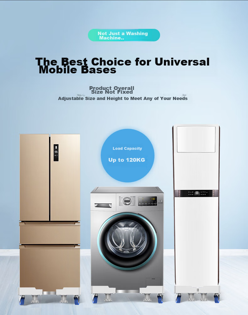 Beishi Washing Machine Stand Base, Fully Automatic Drum And Impeller Mobile Stand for Refrigerator And Air Conditioner, Height-Increasing Non-Slip Anti-Vibration Foot Pad, Universal Washing Machine Base for Multiple Brands 11