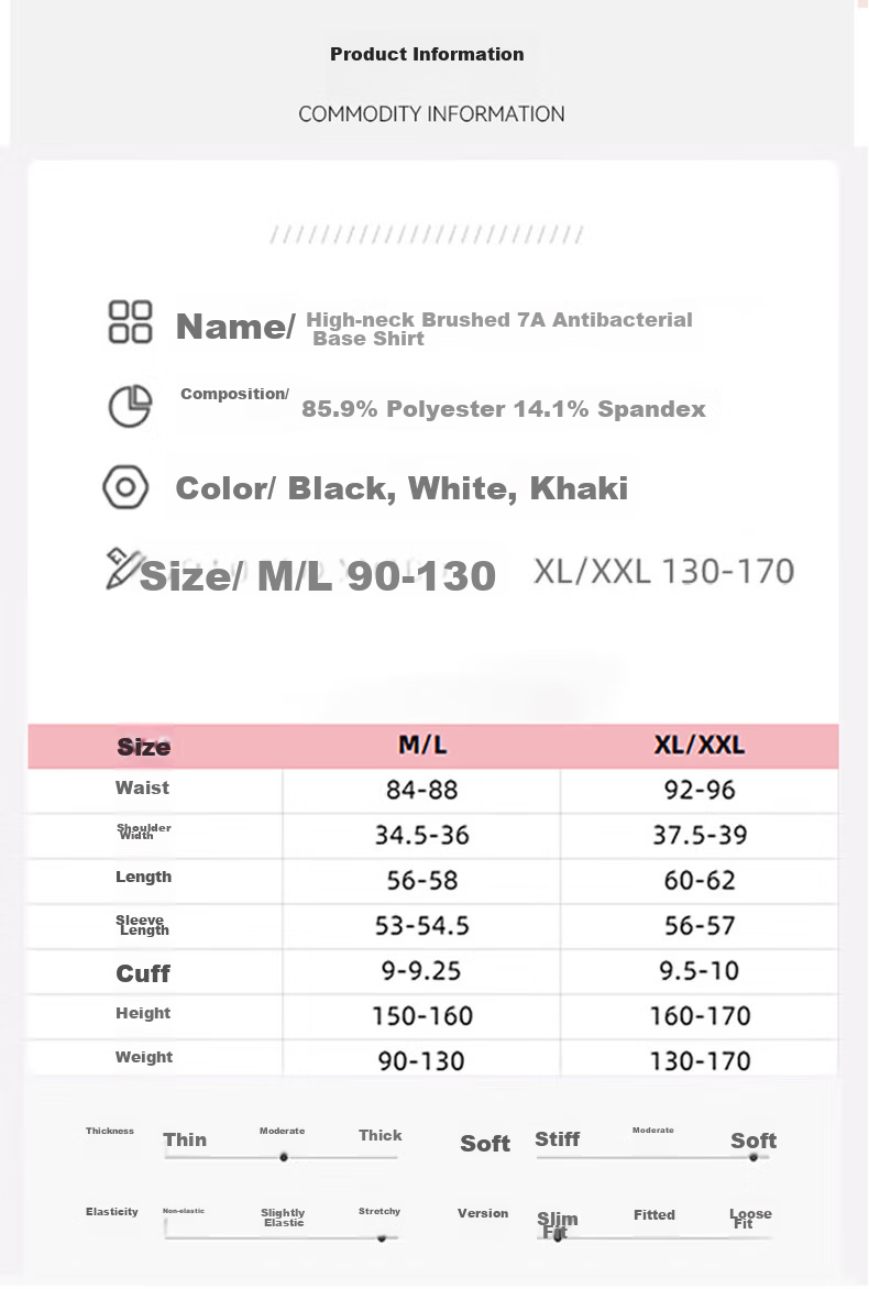 XUEXIMAN Women's Turtleneck Base Layer Top, Spring Season, German Velvet Brushed Undershirt, 7a Antibacterial Slim-Fit Inner Wear Top 12