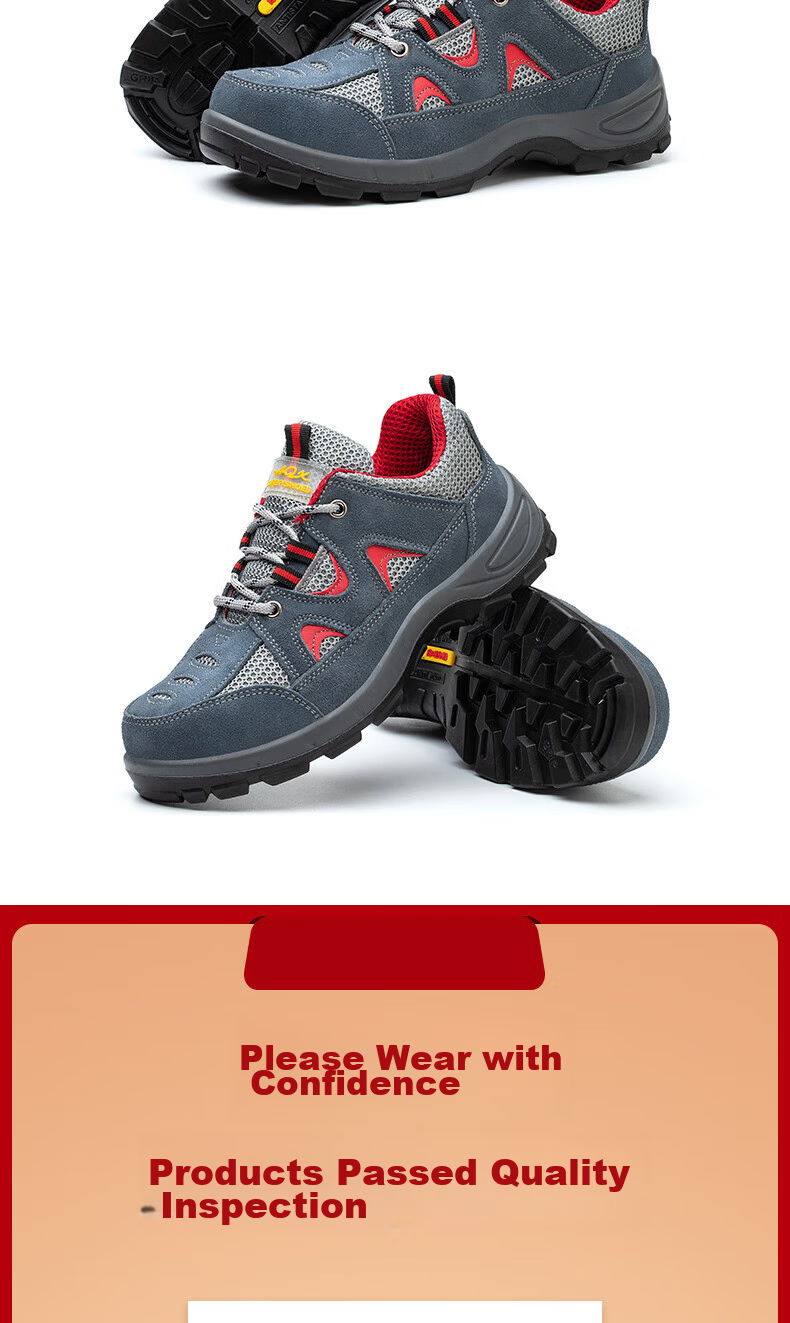 SHENGLI Safety Shoes for Men, Anti-Smashing, Puncture-Resistant, Breathable Work Shoes, Model 3350, Size 43 17