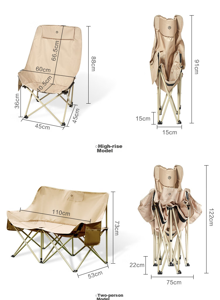 JD Original Outdoor Folding Chair, Portable Folding Moon Chair, Camping Chair, Folding Stool, Beach Chair, Fishing Chair, Extra Large Model 23
