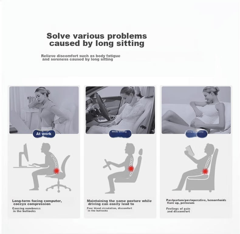 Ali Ergonomic Memory Foam Office Seat Cushion, Hemorrhoid Pad, Chair Pad, Long-Sitting Aid, Student Butt Pad, Gray 4