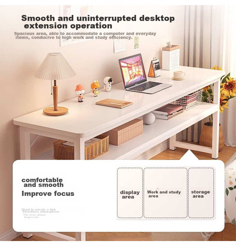 Quanpinwu Computer Desk, Long Table, Simple Desk, Bedroom Study Table, Writing Desk, Narrow Desk, Office Workstation, Bedside Small Table 2