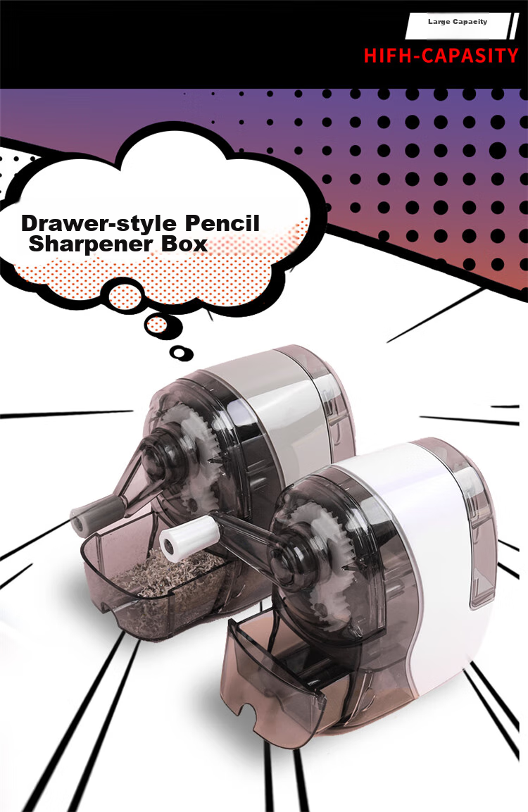 Zhonghua H1005 Student Pencil Sharpener, Multifunctional Hand-Cranked Sharpener, Automatic Pencil Feeding Sharpener, Ceramic White 7