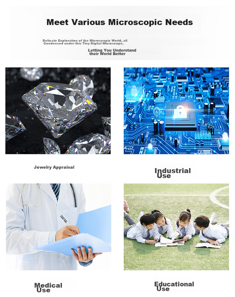 BIJIA Digital Microscope, 500x Zoomable, High-Definition Portable Electronic Magnifier, USB Connected to Computer, Capable of Taking Photos 2