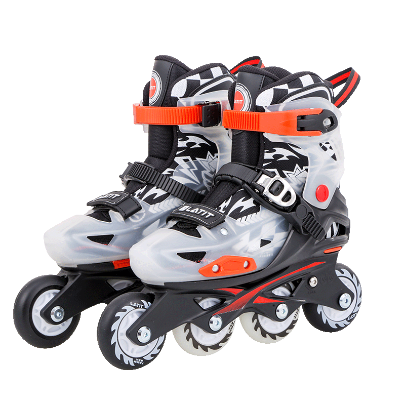 JD Original Children's Roller Skates, Professional for Ages 3-6 Skating Wheels, Inline Skates for Beginners, Size 6 Adjustable, Boys And Girls, Black, Size L