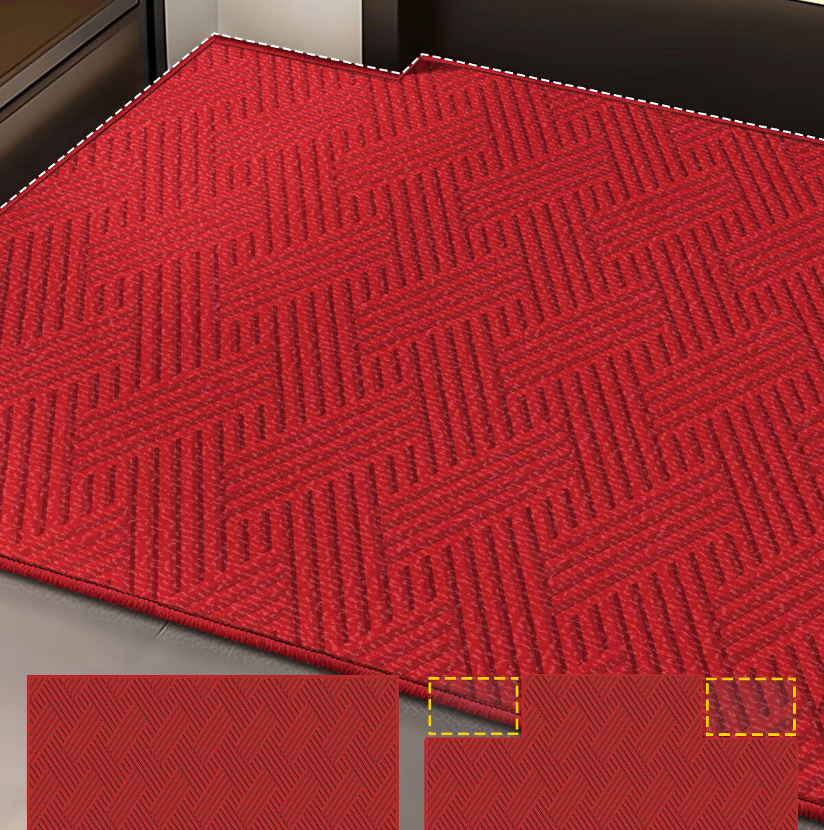 Huaxu Entrance Mat, Doorway Foot Mat, Foyer Mat, Hallway Outdoor Non-Slip Cuttable Red Mat - Elegant 3