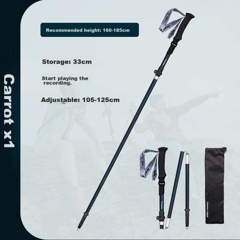 Pioneer Tianlangxing 9 Series Trekking Pole, Carbon Fiber And Aluminum Alloy Folding Model, Extendable Outdoor Walking Stick for Elderly, Qingsha 4