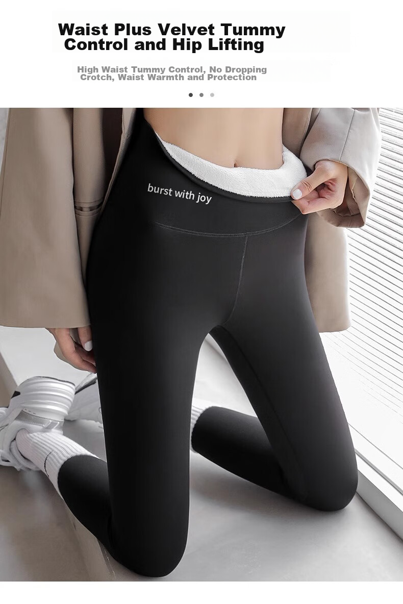 LangSha Shark Leggings for Women, Fleece-Lined, Autumn And Winter Lambswool Base Layer Pants, Tight-Fitting, High-Waisted, Tummy Control, Butt-Lifting, Thick And Warm Pants for Winter Wear 11