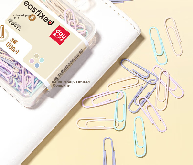 Deli Deli 29mm Morandi Colorful Paper Clips, #3 Metal Binder Clips, Office Stationery Supplies, Document Organization And Storage Items, 100 Pieces/box, 0024-A 2