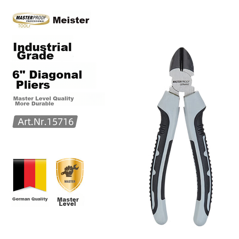 MASTERPROOF Diagonal Cutting Pliers, Industrial-Grade Electrician's Specialized Side-Cutting Pliers, Wire Cutters, Pipe Wrenches, Iron Wire Cutters, Labor-Saving Pliers