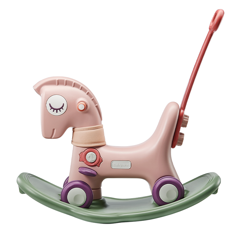 Babycare Children's Rocking Horse, Five-In Miniature Horse, Baby First Birthday Holiday Gift Toy, Wei'er Pink