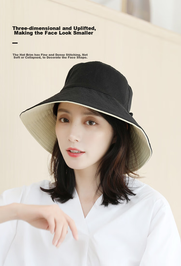 JIUMU Sun Protection Hat for Women, Sun Visor Cap, Fisherman Hat, Summer Outdoor Face-Covering UV-Resistant Hat 5