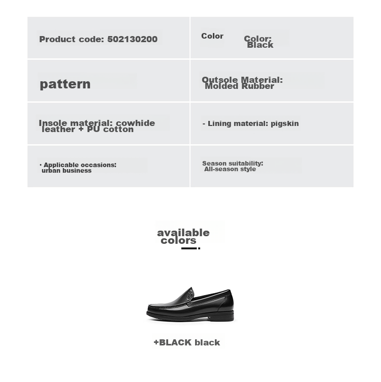 Goldlion Men's Shoes, Urban Business Leather Shoes, Comfortable Lightweight Business Casual Shoes, Loafers, 50213020001A, Black, Size 37 21