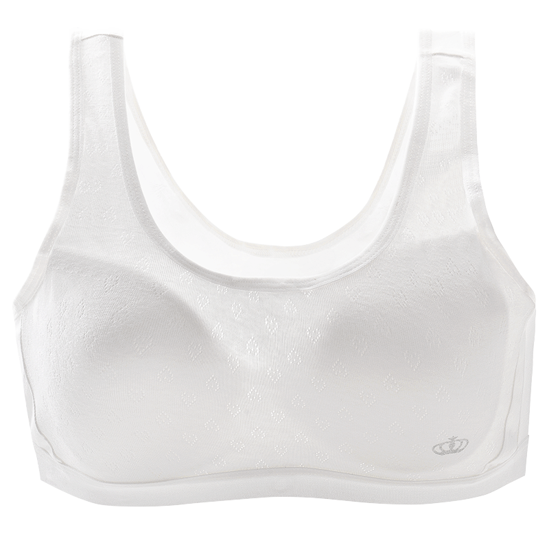 Ailier &ouluola Girls' Underwear, 16-18 High School Pure Cotton Bra, for Middle School Students And Teenagers, Puberty Stage Two, 85B White