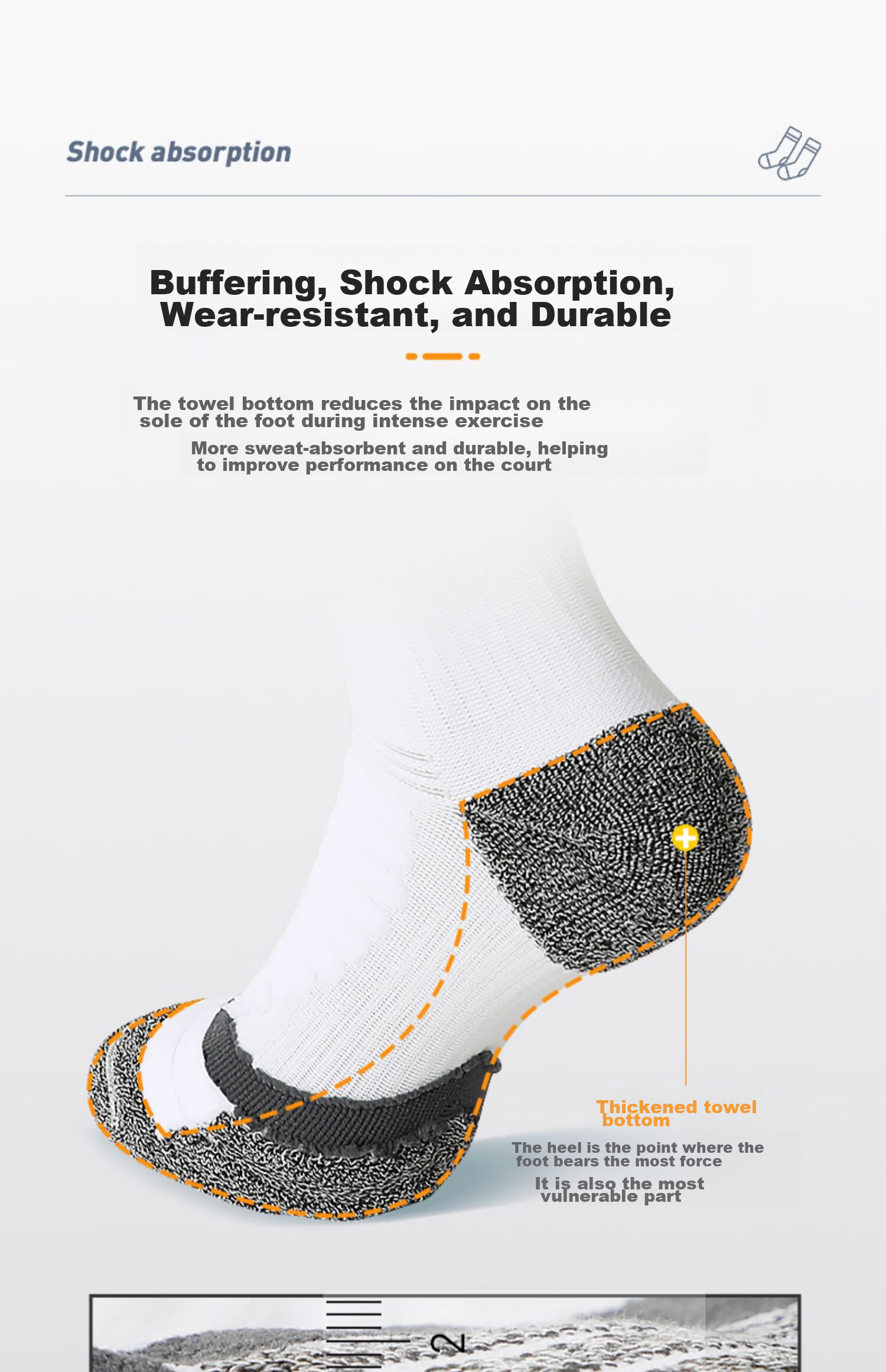 Li-Ning Basketball Socks for Men And Women, Sports Socks with Terry Bottom for Running (Black And White, 2 Pairs), Durable Non-Slip Elite Socks 16
