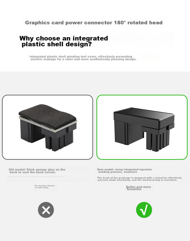 JEYI Graphics Card Power Supply Connector, 6-Pin without Cutout, Graphics Card Power Cable Adapter, Graphics Card Power Cable Management Tool 3