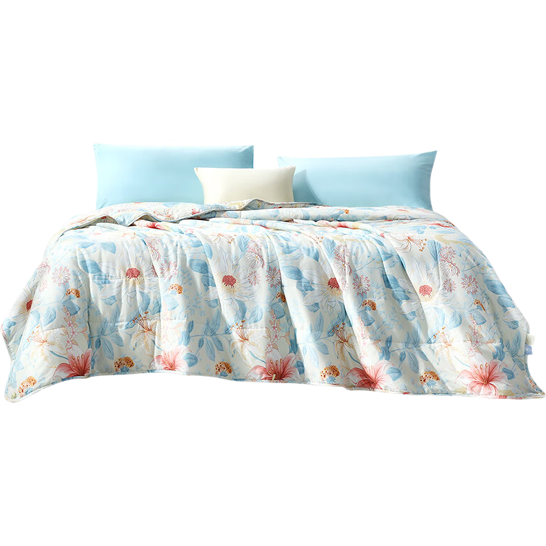 FUANNA Summer Cooling Quilt for Two People, Washable Air Conditioning Quilt, Pure Cotton Fabric, Seven-Hole Antibacterial Summer Quilt, 3.5 Jin (1.75 Kg), 230x229cm