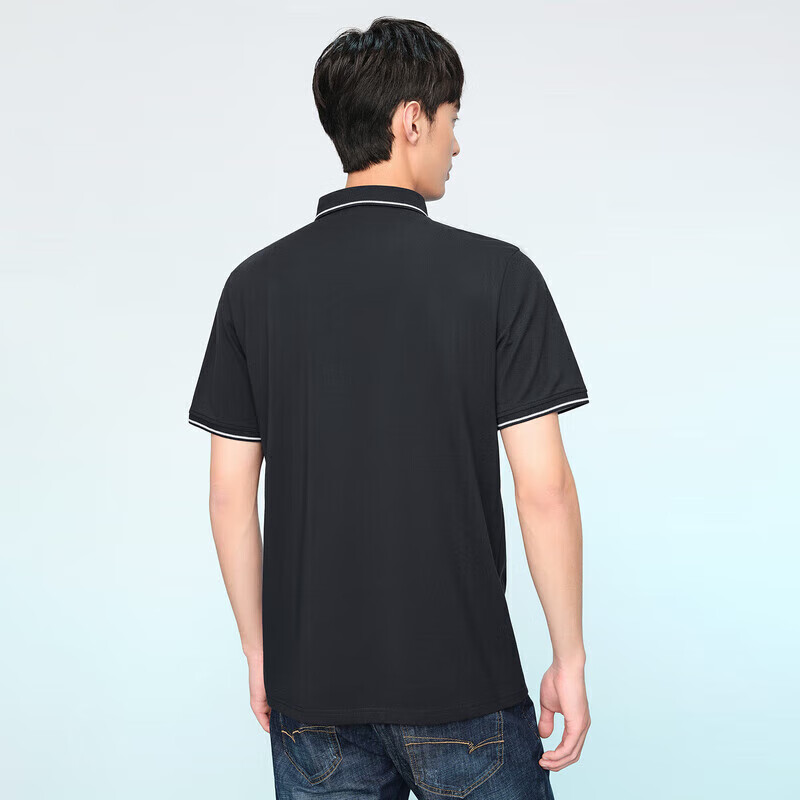 HLA [Brand Exclusive] Men's Short-Sleeve Polo Shirt, Three Kingdoms Cool-Touch Design for Summer Wear