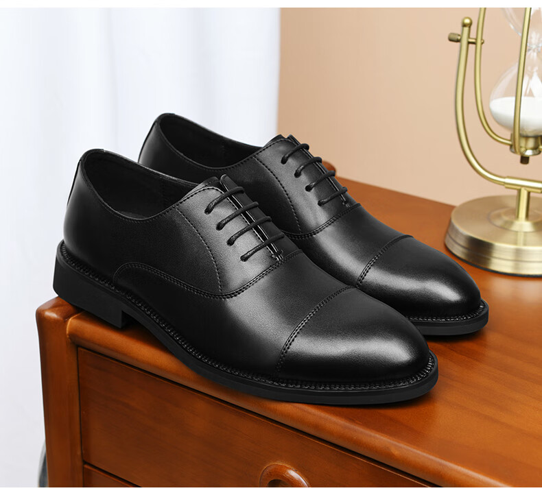 HLA Men's Business Formal Casual Comfortable Lightweight Lace-up Oxford Shoes HAAPXM2EAV106 Black Size 38 13