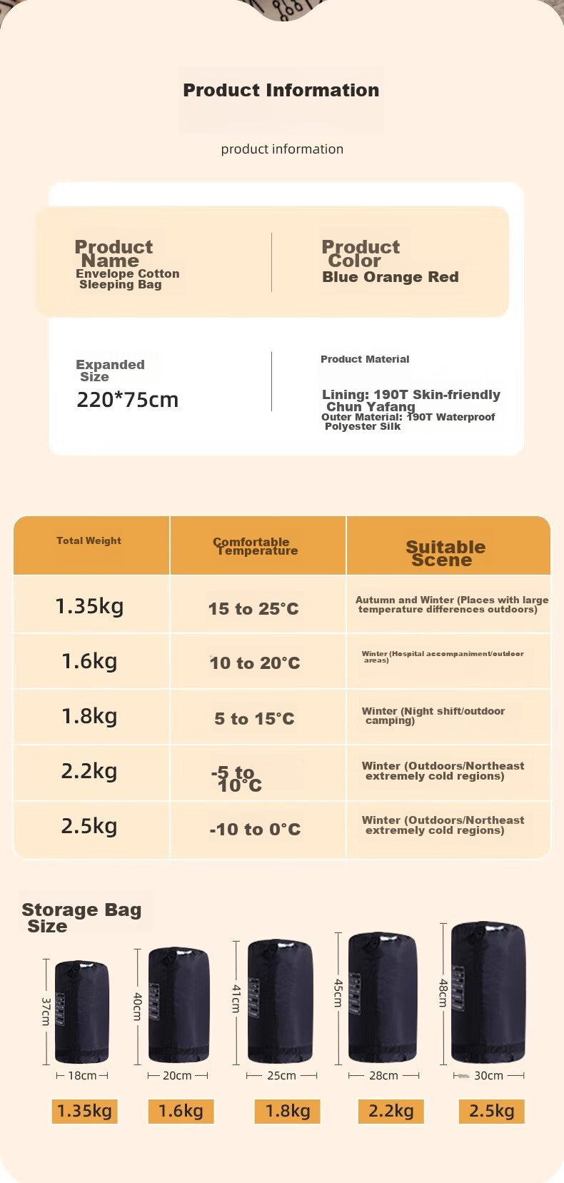 BeiJiLang Sleeping Bag for Adults, Outdoor Travel, Winter And All Seasons, Warm Indoor Camping, Single Person, Dirt-Proof Cotton Sleeping Bag, 2.3KG 11