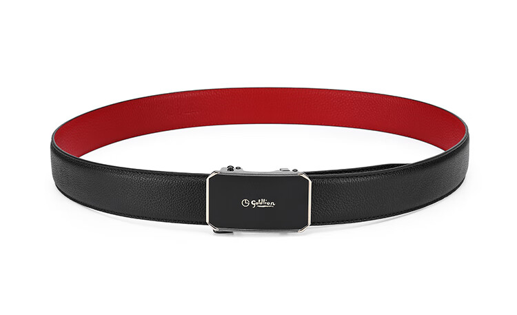 Goldlion Men's Belt, Top-Grain Leather, Automatic Buckle, Red Waistband Gift Box, Zodiac Year Trouser Belt, Birthday Gift 19