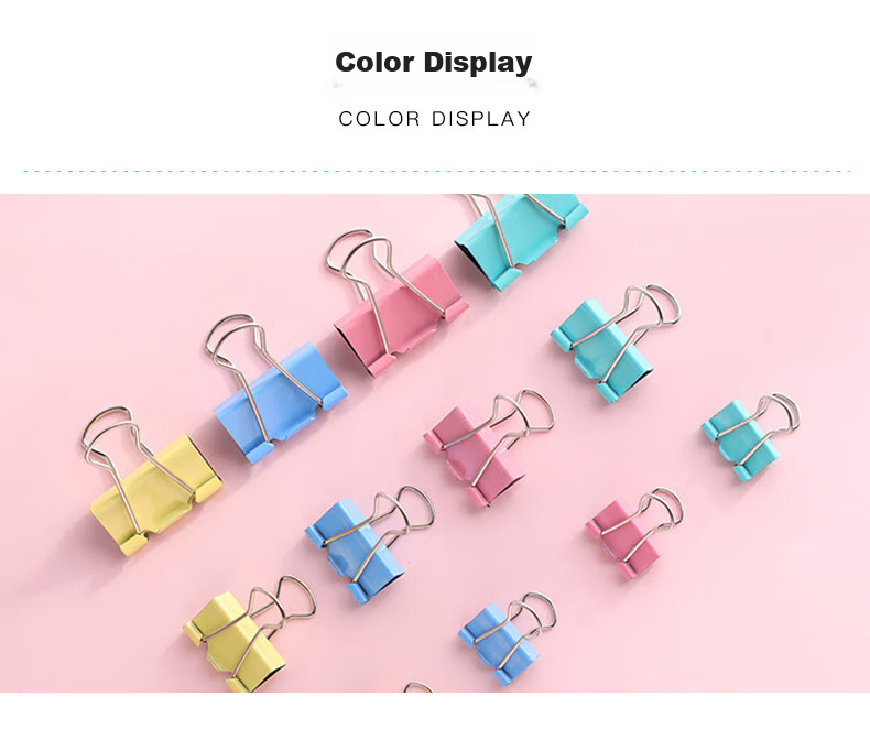 Befon Binder Clips, 40 Pieces, 19mm Small Size 5#, Colorful Metal Tail Clips, Paper Clips for Documents And Bills, Office Supplies, 40 Pieces/tube, 4266 5