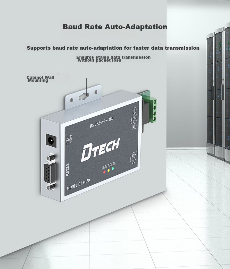 DTECH RS232 to RS485 Active Converter, Bidirectional Conversion Transmission, Industrial Grade 9-Pin Serial Communication Protocol, Lightning And Surge Protection Converter, DT-9020 4