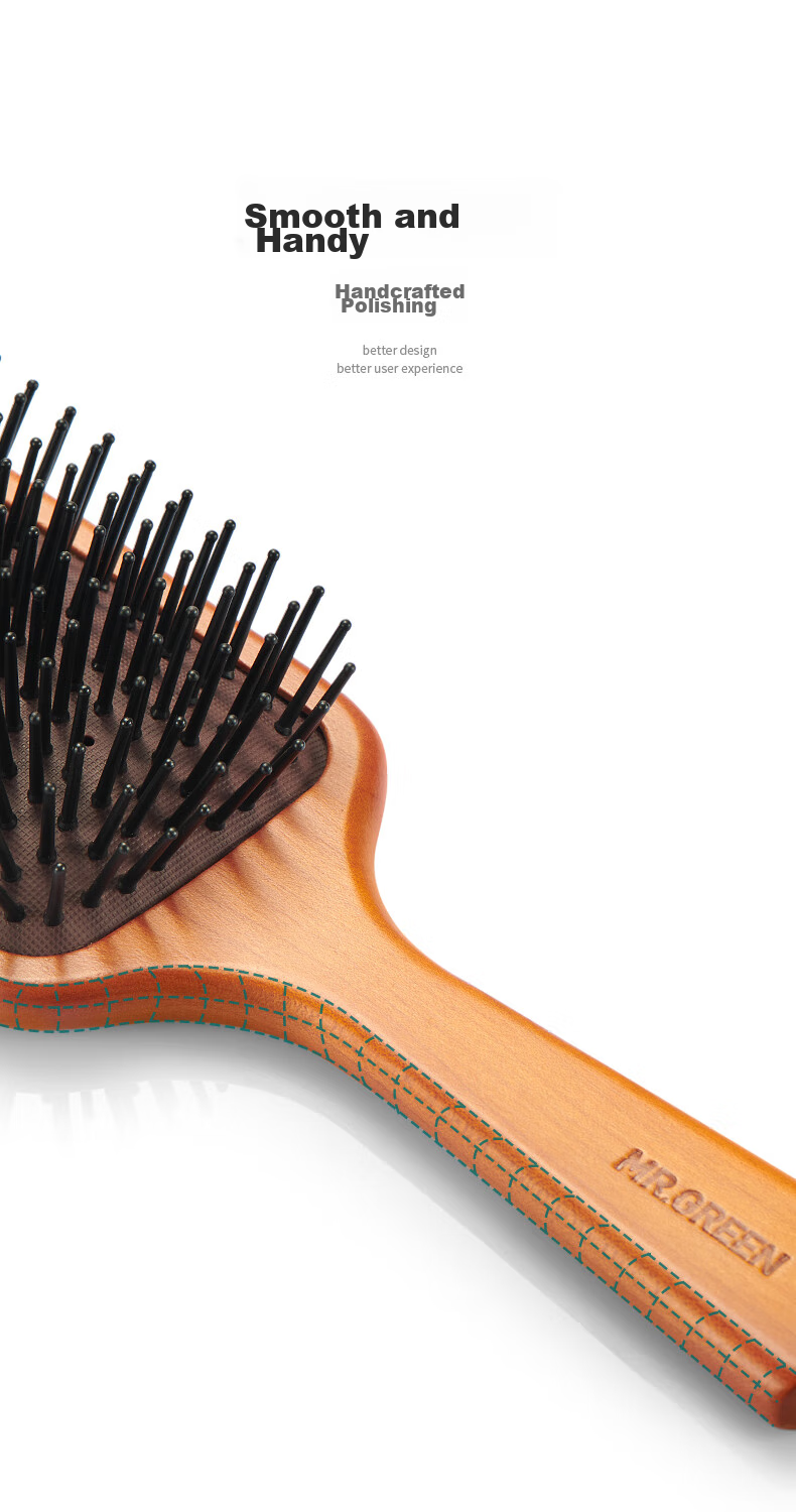 MR.GREEN German Air Cushion Massage Comb for Women, Pneumatic Wooden Comb for Men, Volumizing Tool, Gift Box, High-Quality Practical Birthday Companion Gift Mr-7502 6