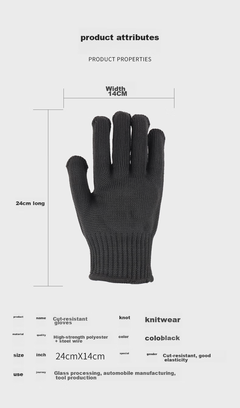 Geermu Cut-Resistant Gloves, Anti-Cutting Steel Wire, Kitchen Fish Cleaning Protective Gloves, Wear-Resistant, Thickened, Soft GM571 11