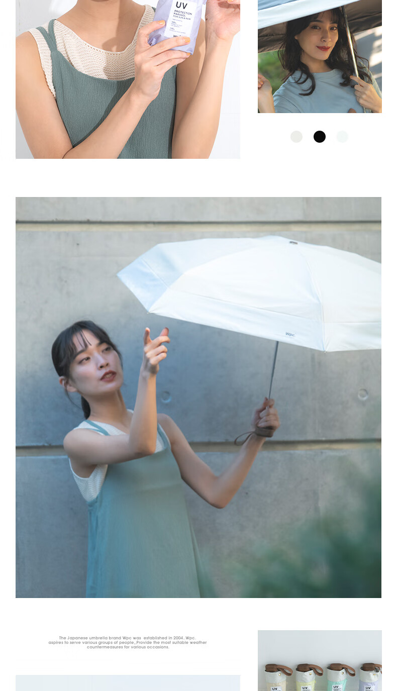 Wpc. Japanese Sun Umbrella, Five-Fold Compact Portable Mini Black Gel Card Umbrella, Sun Protection Umbrella, UV Protectio 8