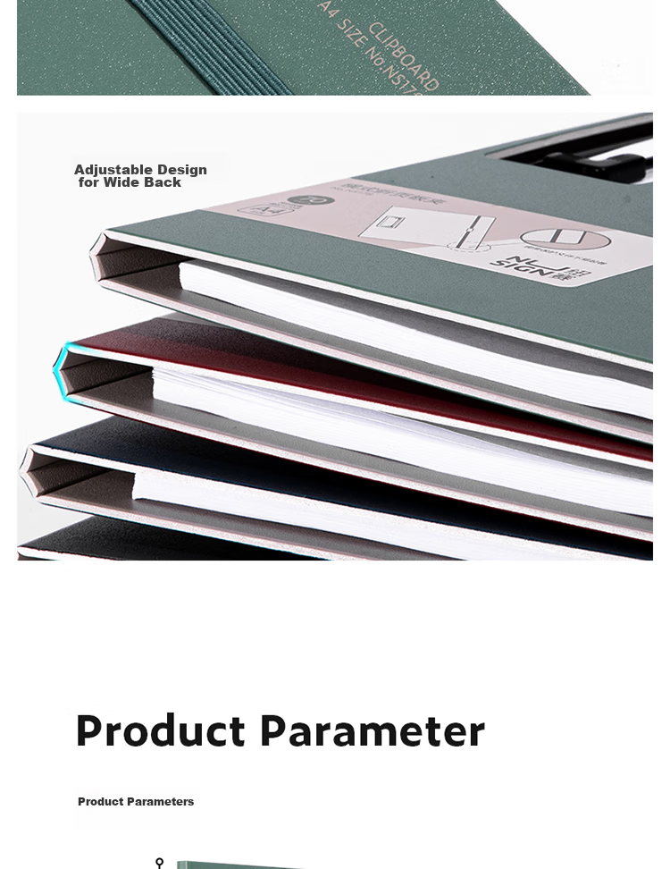 Deli Clipboard, A4 Landscape Size, Strap Fixed, Can Hold 70 Sheets, PP Material, Thickened Writing Pad, for Office Meetings And Exams, Document File Storage Folder, Blue 9