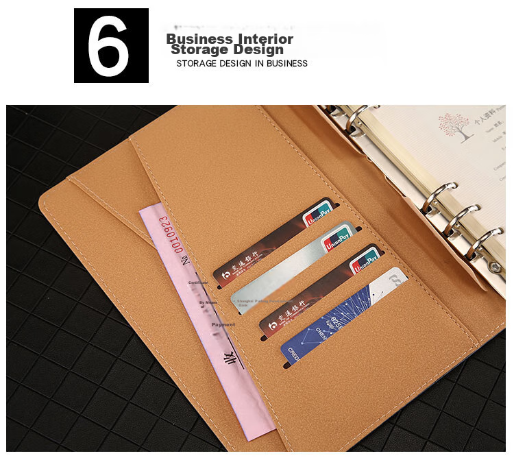 TENGXIONG Notebook A5 Detachable Ring-Bound Leather Cover B5 Loose-Leaf Notebook, Thickened Buckle Journal, Diary, Simple Office Meeting Business Record Book, Stationery Customization with Logo 11