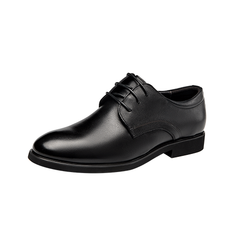 Aokang Leather Shoes, British Style, Autumn Men's Lace-Up Business Formal Low-Top Shoes, Black, Size 46